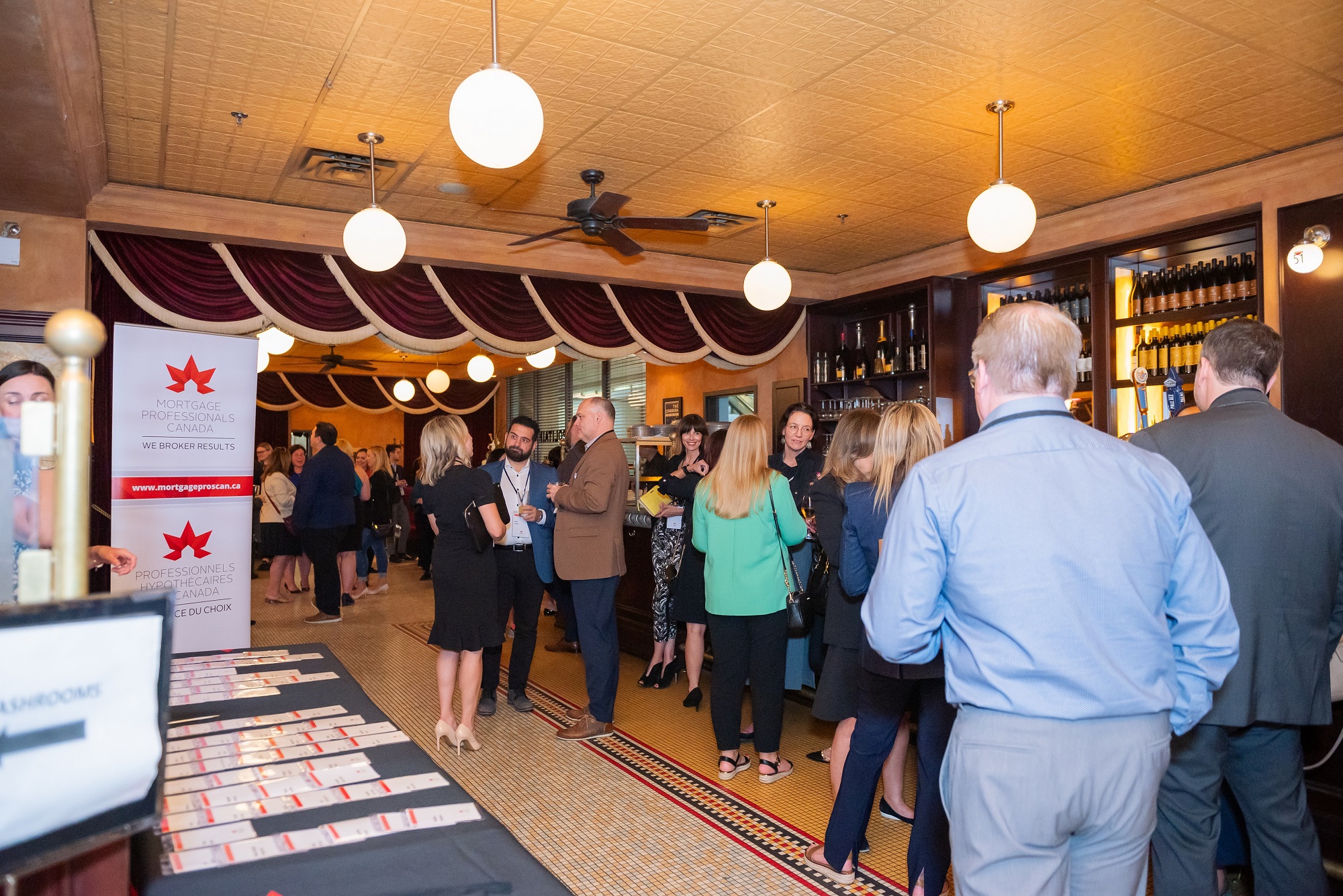 Group of people socializing at MPC event